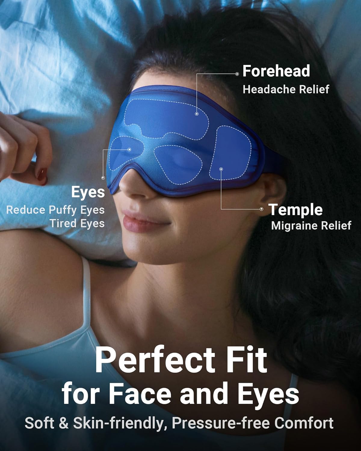 Cooling Eye Mask for Puffy Eyes: Fsa Eligible Items Hsa, Face Ice Eye Pack for Migraine After Surgery Relief - Reusable Cold Compress for Headaches Puffiness - Comfortable Weighted Fit Gel Sleep Mask