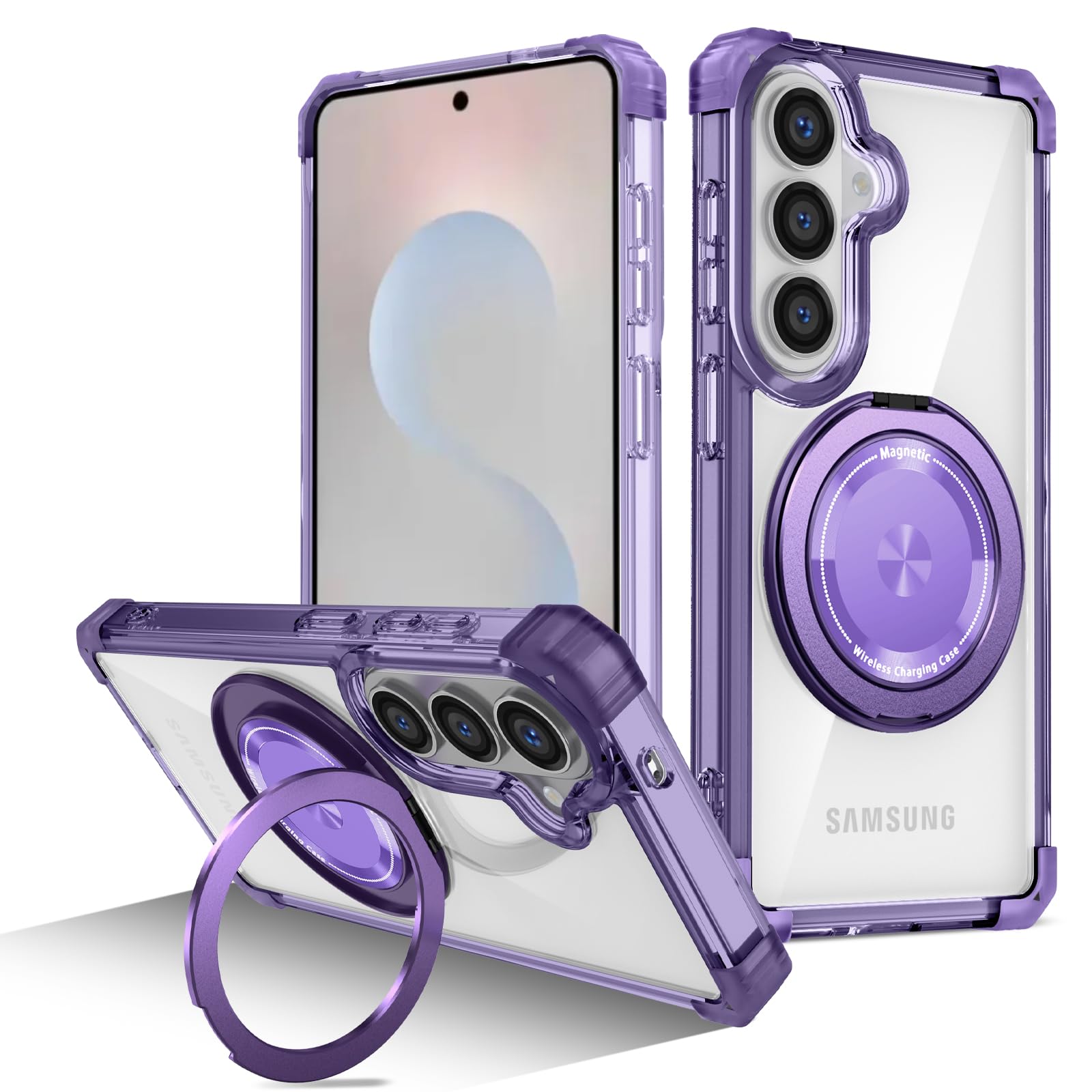 Funda Samsung S26 silicona morada a prueba de golpes YOUULAR 360 8