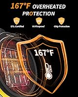 Vista 7 de Buyplus Calentadores al aire libre para patio, calentador eléctrico de garaje de 1500 W con ángulo ajustable de 90°, protección contra