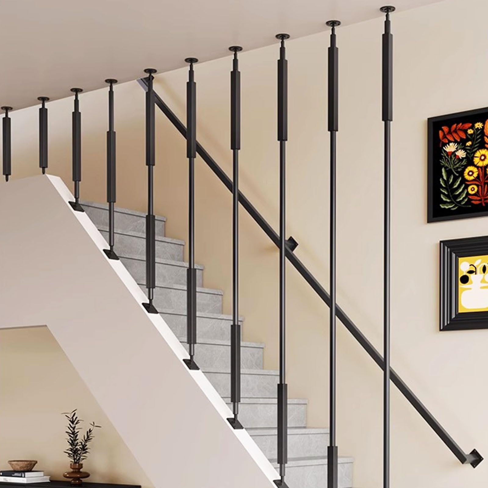 Main courante d'escalier industrielle en fer antichute pour plafond