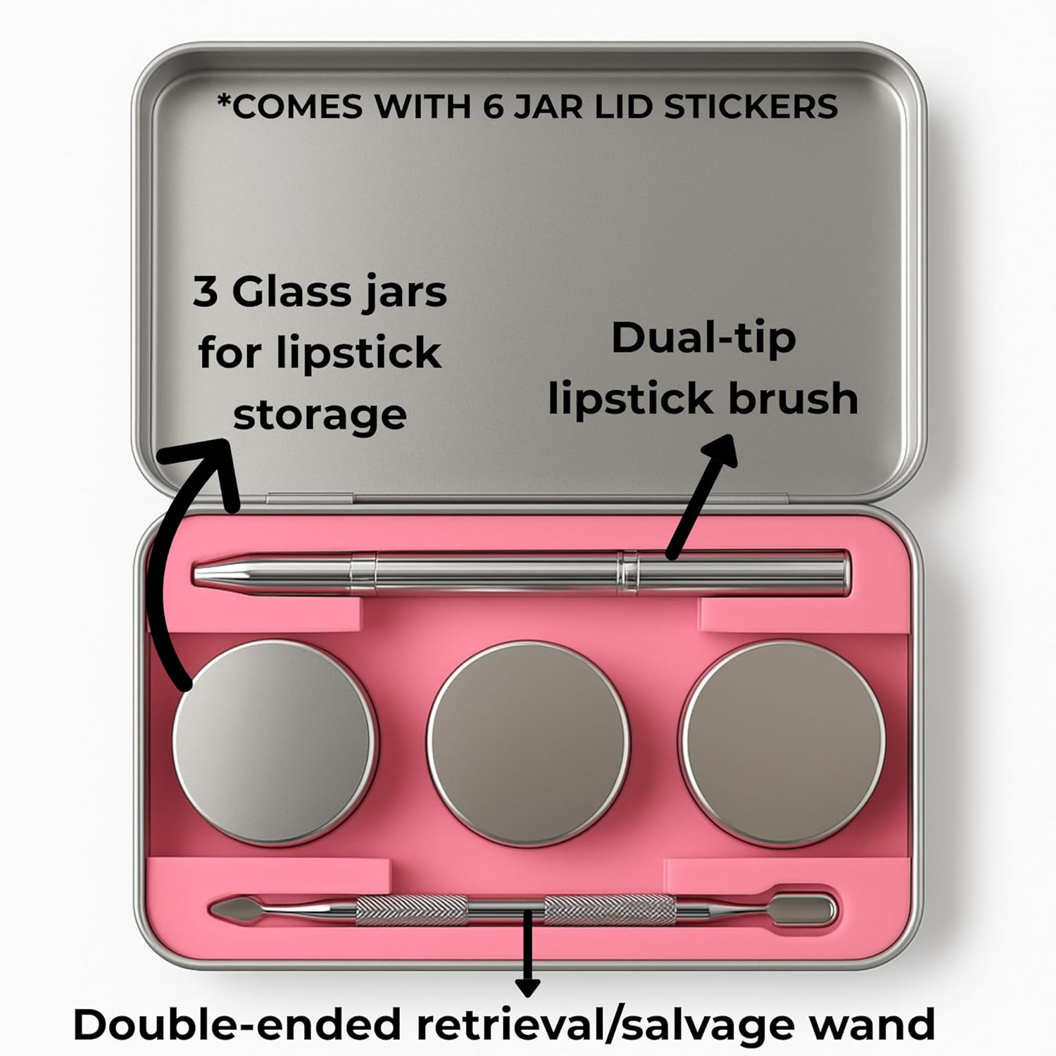 Lipstick Dipstick™ Salvage Kit- Lipstick Saver Tool: Retrieve & Reapply The Last of Your Favorite Product– Tube Content Extractor and Applicator Kit