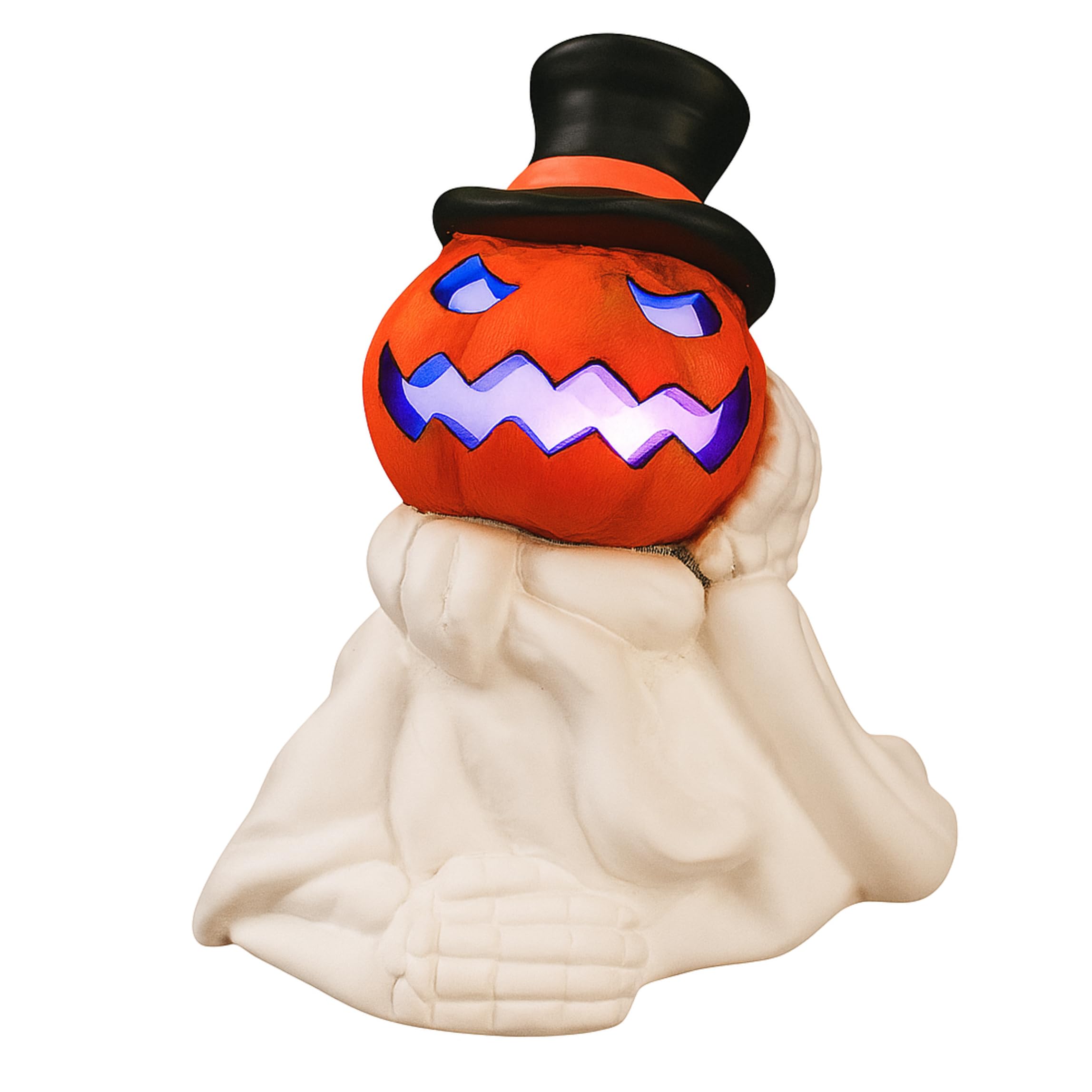 Esqueleto de calabaza LED con cambio de color automático en cerámica