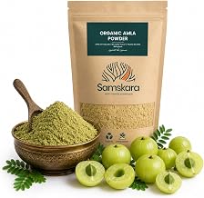 Organic Amla Powder | Samskara | Organic and Pure Amla for Hair and Skin | Natural Source of Vitamin C, Collagen and Calcium | 100% Ayurveda Amla Powder - 250g
