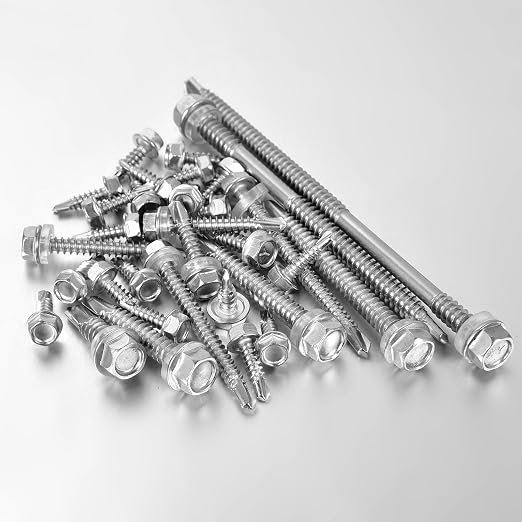 Tornillos Autorroscantes #10 x 2-1/2" Acero Inoxidable 410 Cabeza Hexagonal miniatura 4
