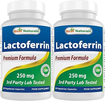 Best Naturals Lactoferrin 250 mg Veggie Capsule, Supports Healthy Immune Function - 60 Count 60 Count Pack of 2