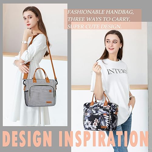 Miniatura 3 de TuErCao Lonchera aislada para mujeres, bolsas de almuerzo para mujer, bolsa de almuerzo reutilizable para adultos, bolsa de mano
