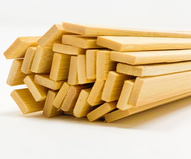Bamboo Flat Craft Sticks 30cm/11.8inch for Craft Projects Long Wood Sticks for DIY, 30pcs Bamboo Stick, Bamboo Sticks (9 mm x 3mm x 300 mm)