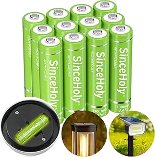 1100mAh AAA Rechareable Batteries 12 Packs, 1.2V Ni-MH Triple A Batteries Low Self Discharge Batteries
