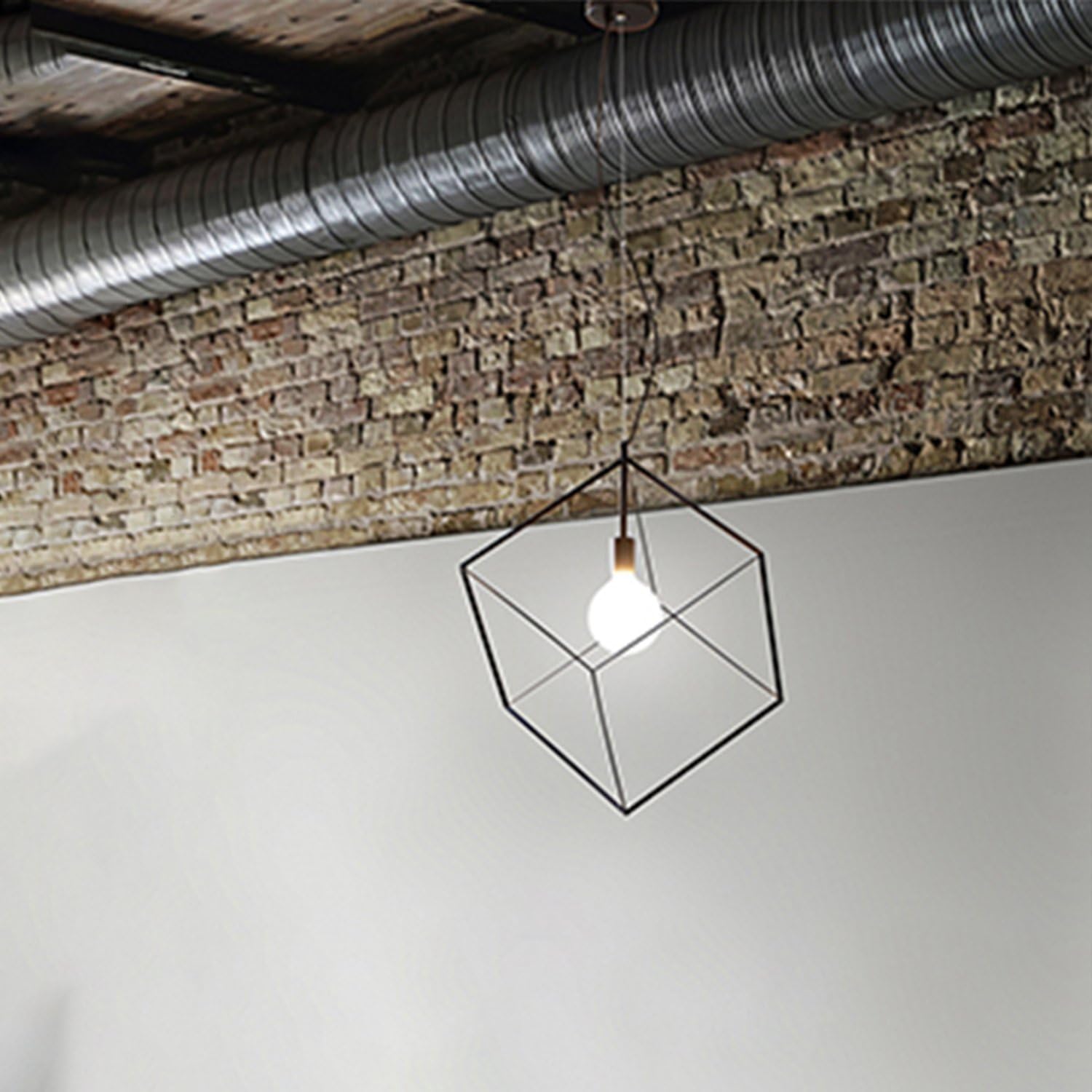 Sospensione In Metallo Verniciato Nero Serie Cube