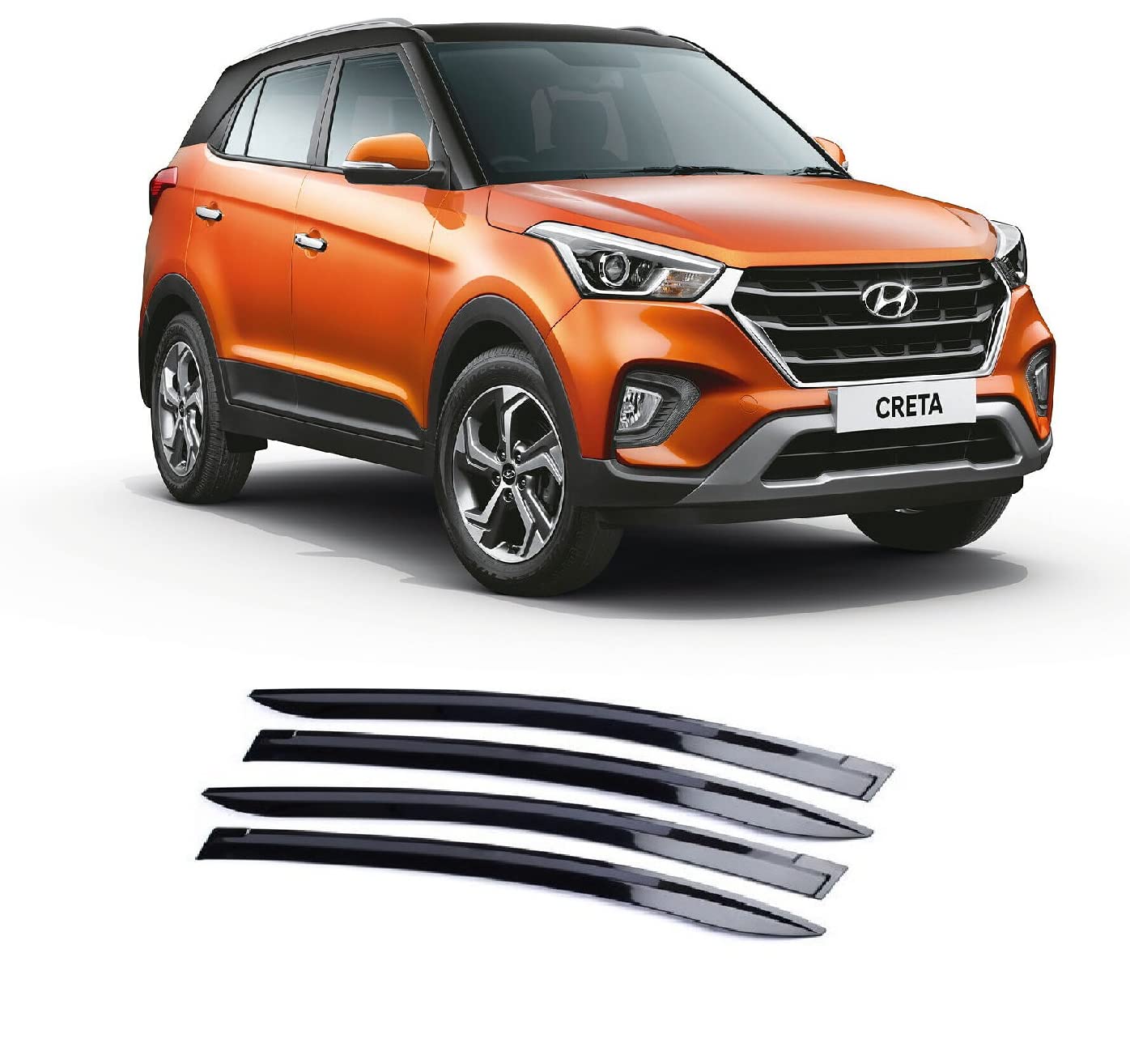 Empica Plastic Car Window Door Visor Rain Guard Side Wind Deflector