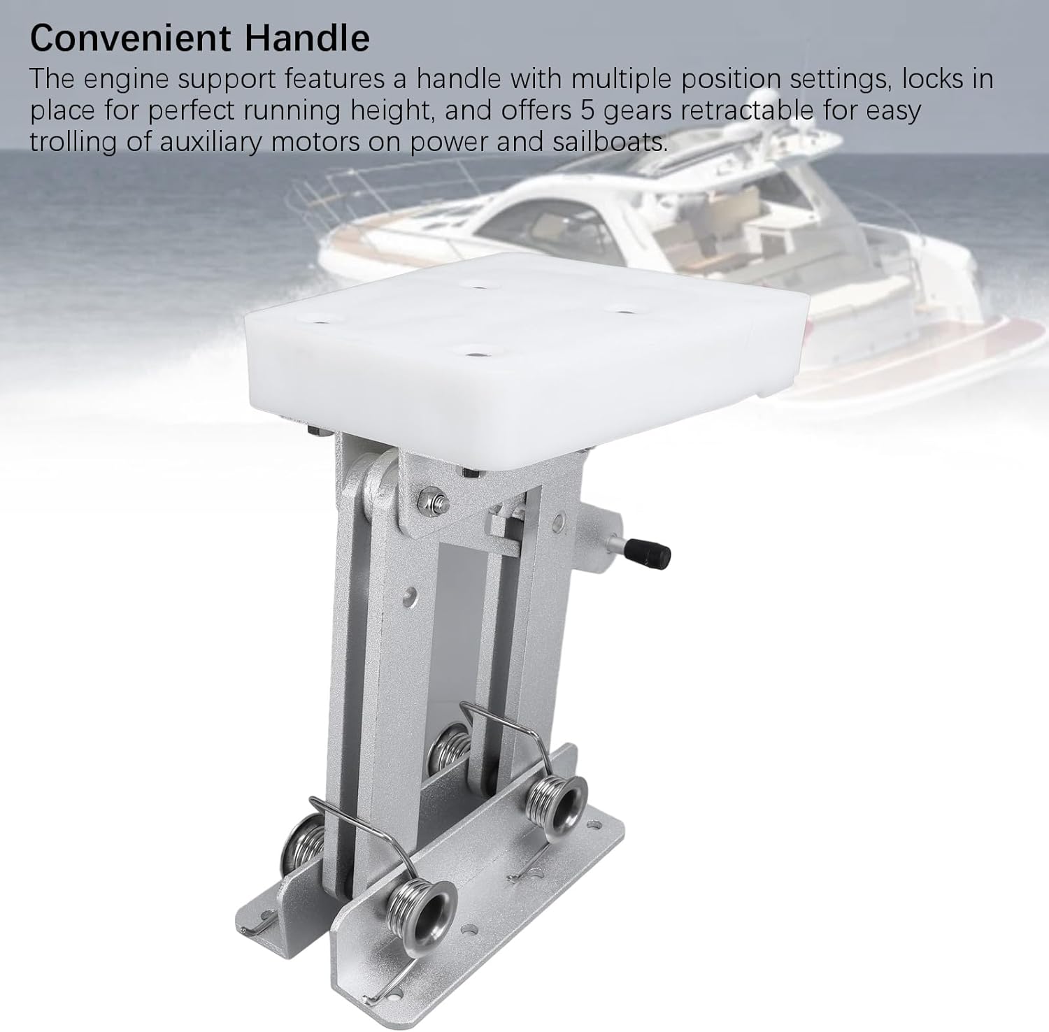 Marine Outboard Motor Bracket – 5-Position Adjustable Aluminum Alloy Engine Mount for 2-Stroke 7.5-20 Boat Motors