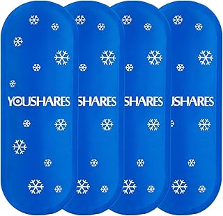 YOUSHARES Mini Ice Packs - Reusable, Thickened & Leak-proof Ice Pack for Insulin Cooler Travel Case, TSA Approved Ice Packs Suitable for Most Insulated Medication Travel Bag (4 Packs)
