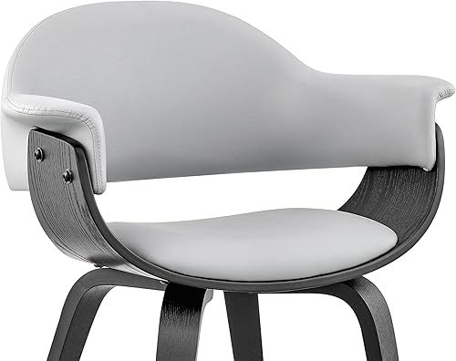 Miniatura 8 de Armen Living Adalyn - Silla de comedor de piel sintética y madera, gris/negro, 19 pulgadas de profundidad x 25 pulgadas de ancho x 30 pulgadas de