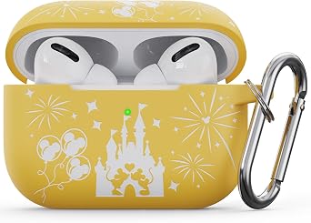 Engraved Two-Tone Case Compatible with Apple AirPods Pro Case 2nd 1st Generation Case Cover, Silicone Full Protective Cover for AirPods Pro Case 2nd/1st Gen 2023/2022/2019 Women Girls, White Yellow