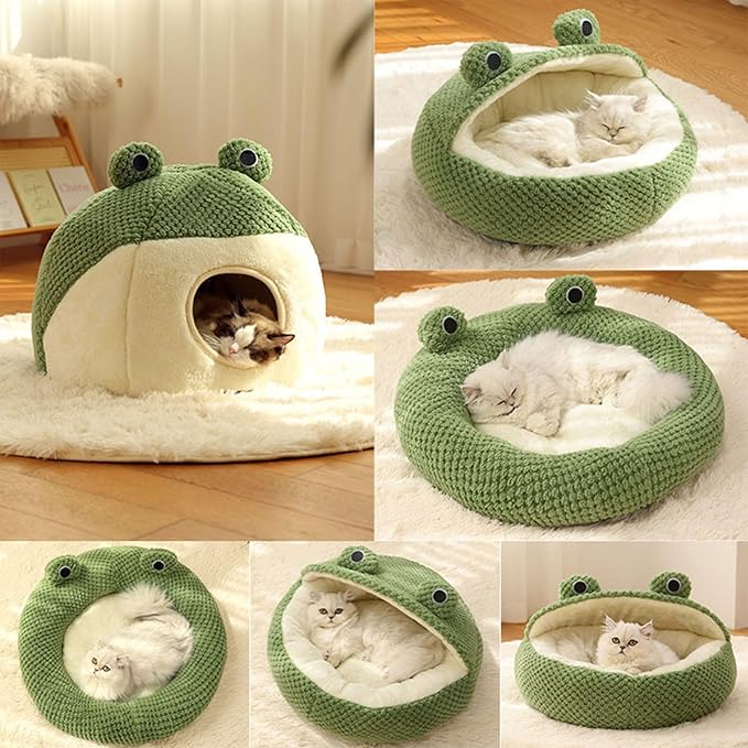 Cama para Perro Pequeño Forma de Rana Almohadón Suave miniatura 4