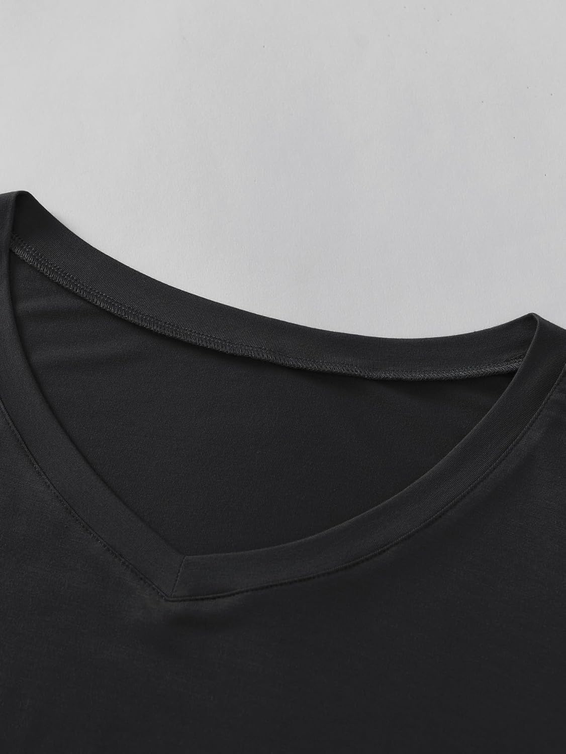 Latuza Women's Viscose Long Sleeve Sleep T-Shirt V Neck Pajama Top S-3X - Image 2