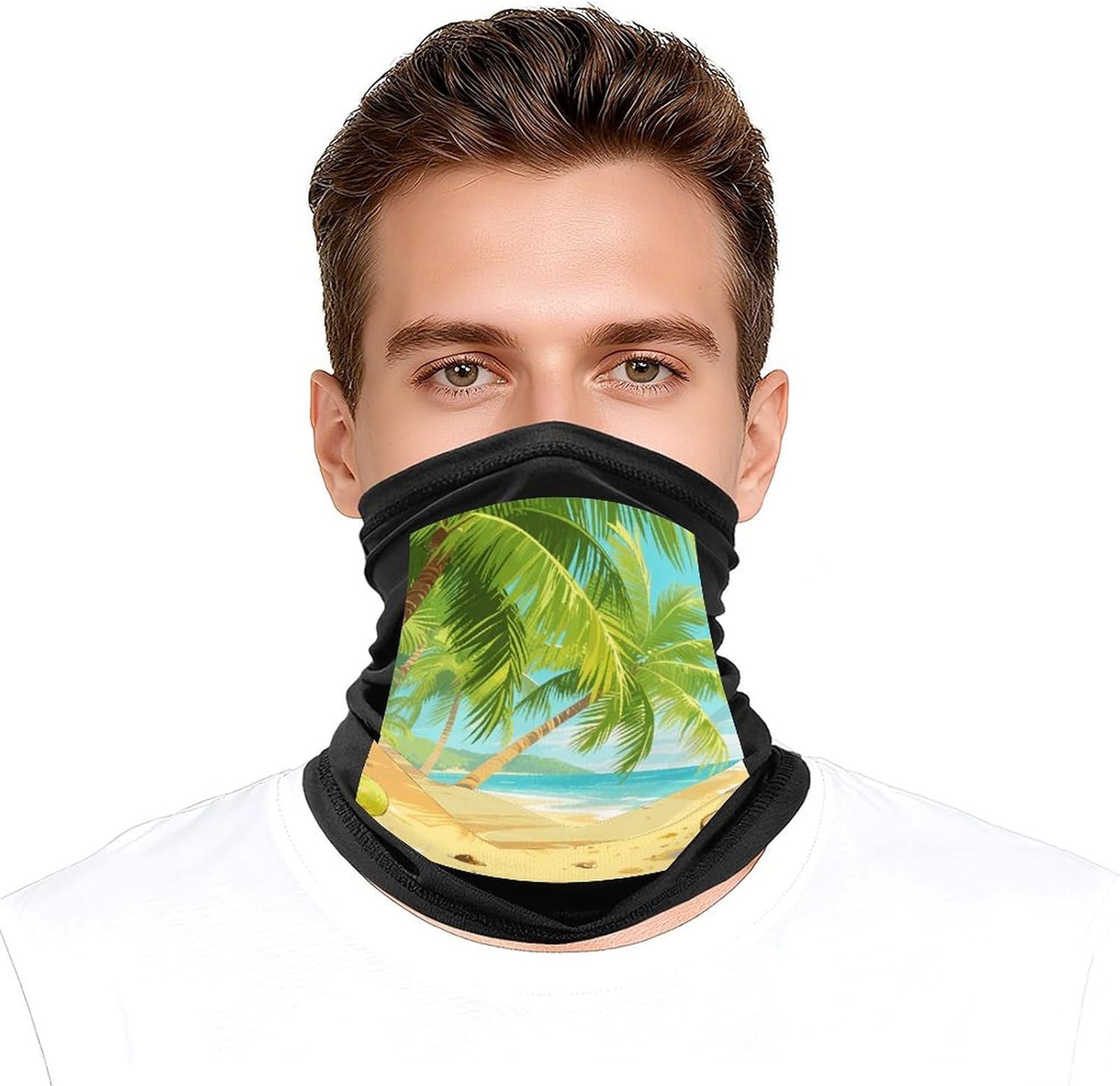 Tropical Beach Neck Gaiter Face Mask Ski Mask Cold Weather Balaclava Winter Face Cover Scarf for Women Men
