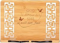 Vista 18 de MEGREZ Soporte de libro para lectura (13.2 x 9.4 pulgadas) Soporte de bambú para libros de cocina para cocina, soporte ajustable