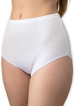 Set of 6 Women's High Waist Ribbed Underpants | 100% White Cotton Briefs Also Plus Sizes | Soft and Breathable Women's Underwear | Made in Italy