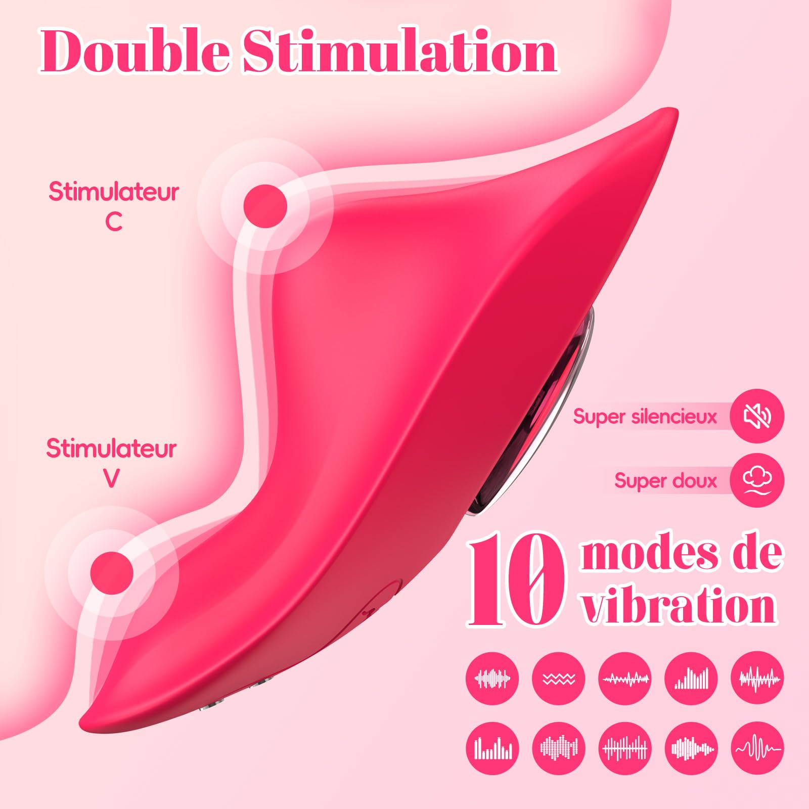 Sex Toýs Femme Couple Oeuf Vibrant Femme à Distance,Vibromasseur Clitoridien Portable Point G Sex Toys à Télécommande avec 10 Modes de Vibration Jouet Sexualité Couple (rouge)