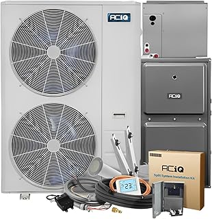 ACiQ Inverter Split AC Unit, Evaporator Cased Coil, and Natural Gas Furnace with 50' Install Kit | 4 Ton, 15.5 SEER2, 96% AFUE, 120000 BTU | 9-Speed ECM, Single Stage, Upflow/Horizontal, R410A
