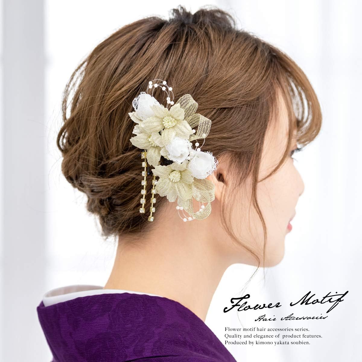 ウェディン ドットチュールリボン お花髪飾り全てset 金箔付き の通販 Snow Drop ラクマ By シート