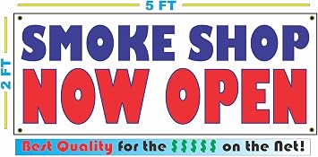 Smoke Shop Now Open 2x5 Banner Sign