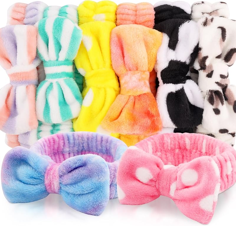 YOOVR 8pcs Spa Headband, Christmas Stocking Stuffers for Teen Girls Women | Bulk Cute Small Trendy Stuff Gifts, Skincare Makeup Face Wash Headband, Hair Accessories, Party Favors Easter Basket Stuffers
