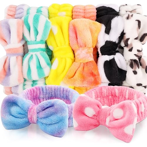 Stocking Stuffers for Womens Teen Girls Kids, 8pcs Spa Headband, Bulk Christmas Gifts for Women Mom Girlfriend, Skincare Makeup Face Wash Headband, Spa Gifts Basket for Women Party Favors Adults