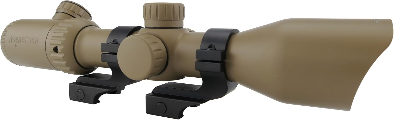 Monstrum Tactical 3-12x42 AO Rifle Scope with Illuminated Mil-Dot Reticle and Offset Reversible Scope Rings