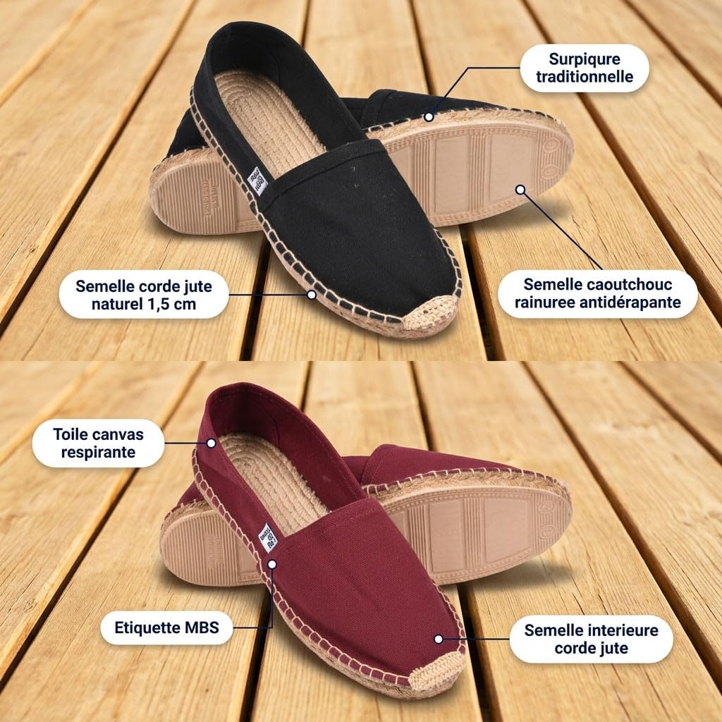 OZABI Zestaw 2 par espadryli męska podeszwa z liny jutowej