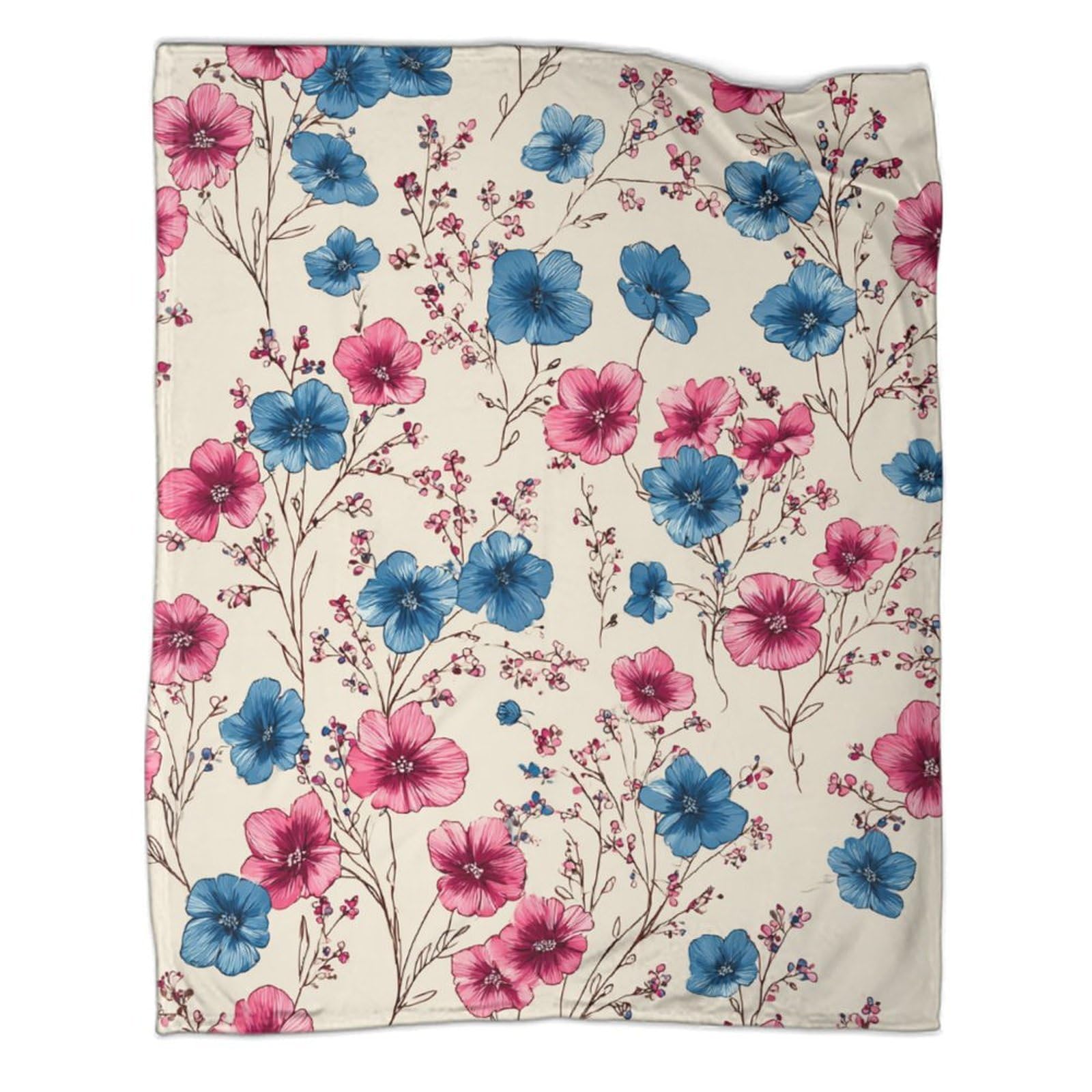 kaiyun Bohemian Style Small Floral Pattern Throws And Patchwork Quilts,80x90inch(200x230cm),Soft Blanket with Pattern