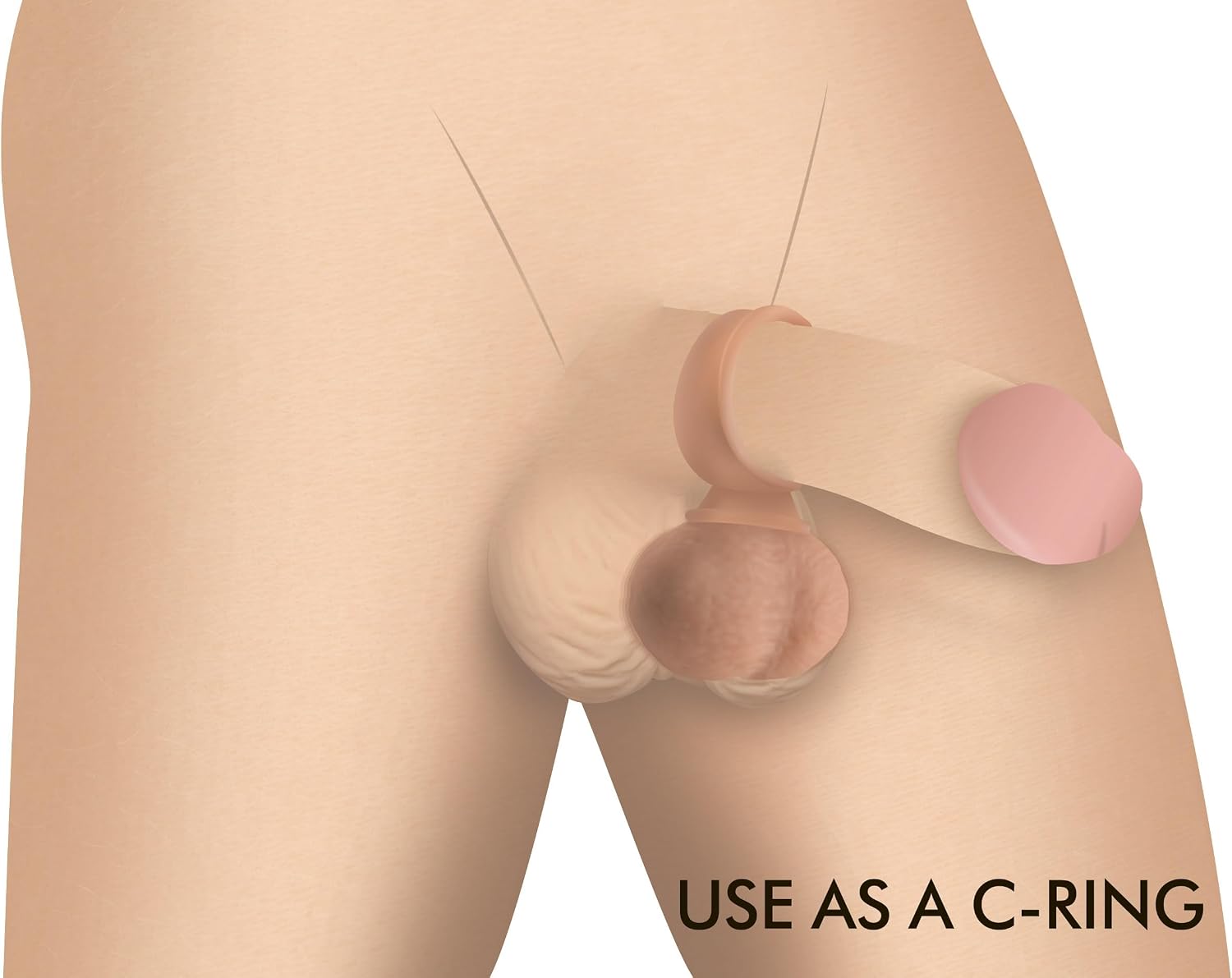 CURVE TOYS Jock 28X Vibrating Realistic Balls w/Remote 35mm for Men, Women, & Couples. 4 Speeds & 7 Vibrations Rechargeable & Waterproof Vibrating Balls, 1 Piece, 35mm, Light