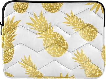 Golden Pineapples Laptop Case. 15.6 inch Slim Laptop Sleeve Compatible with All Kinds Computers of Brands, Soft Padded Computer Bag for Business & Travel