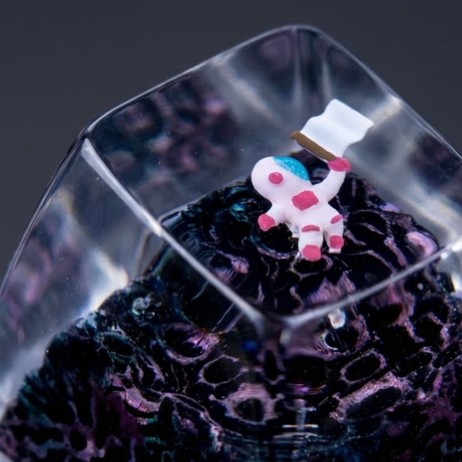 Astronaut Galaxy Artisan Keycap – Hand-Crafted Resin R1 Profile for Mechanical Keyboard (Cherry MX/Gateron/Kailh Compatible (Astronaut-3)