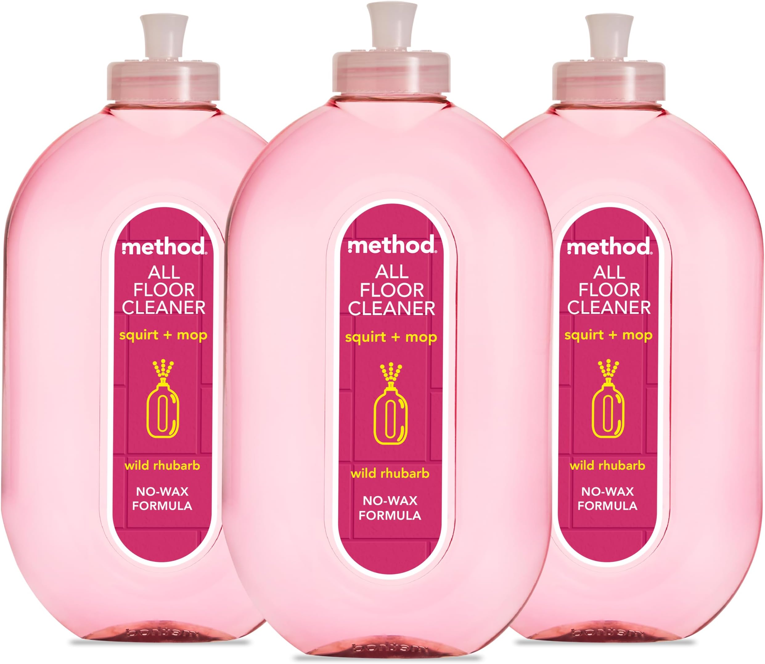 Method Multipurpose, All Floor Cleaner, Gently Cleans and Shines, Fresh Wild Rhubarb Scent, Pack of 3, 3 x 739ml