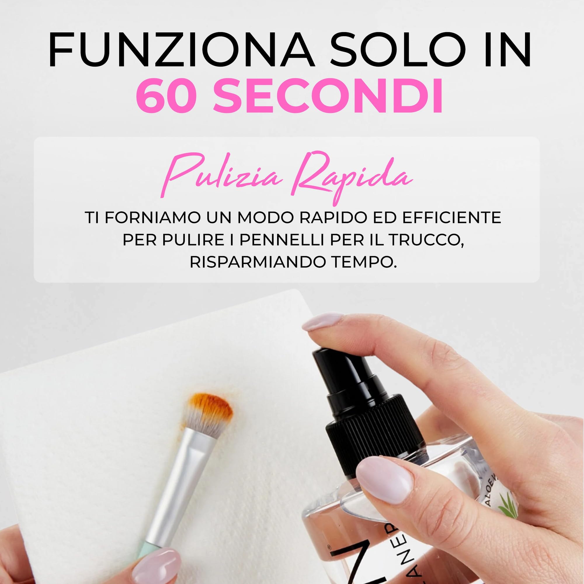 ISOCLEAN Detergente per pennelli da trucco con spray top, soluzione liquida per pennelli da trucco e strumenti per il trucco, formula senza risciacquo, si asciuga in 60 secondi, vegano, cruelty-free,