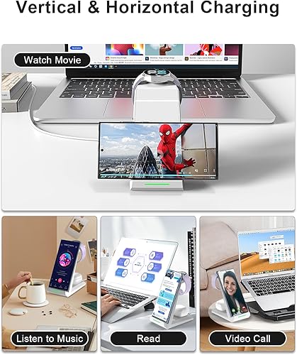 Miniatura 5 de Cargador inalámbrico para estación de carga Samsung, soporte de cargador 3 en 1 para múltiples dispositivos, base rápida para Galaxy S25 S24 S23