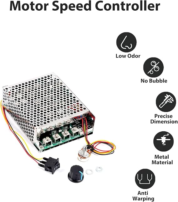 DC 10-55V 100A 3000W Motor Speed Controller Reversible PWM Control Forward and Reverse Controller, Silver