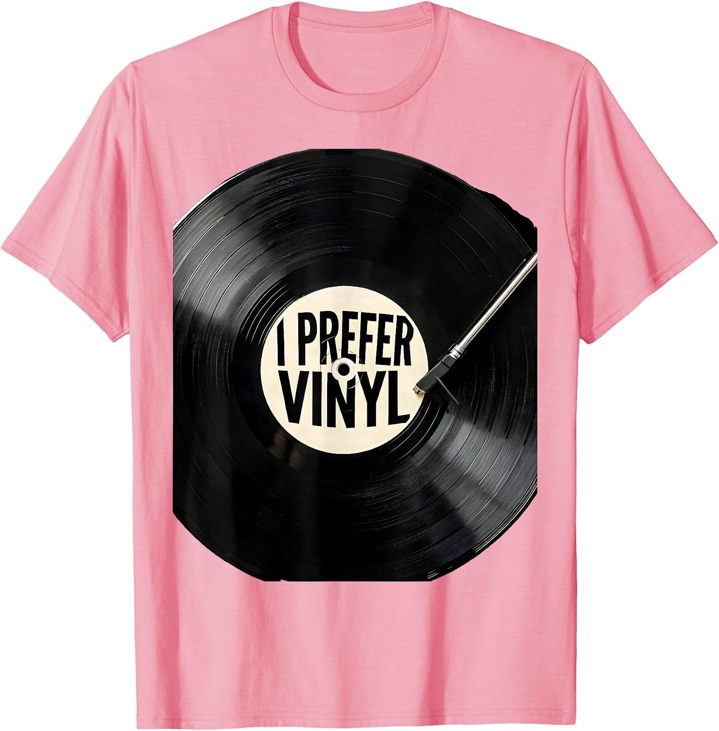 Men's I Prefer Vinyl Retro Music Vinyl Record Collector T-Shirt image 3