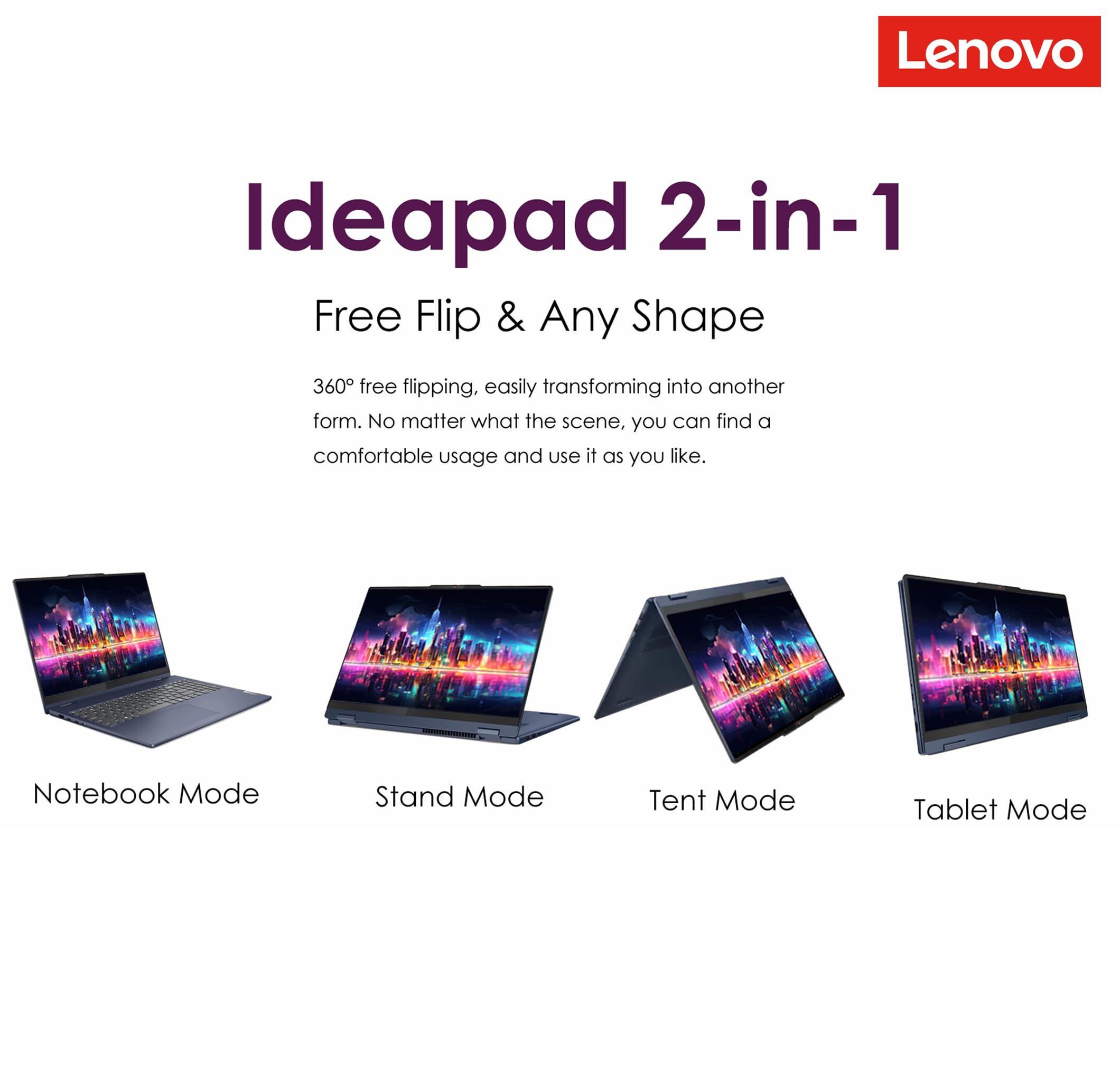Lenovo Notebook IdeaPad Flex 5 2 em 1, FHD IPS de 14 polegadas 16