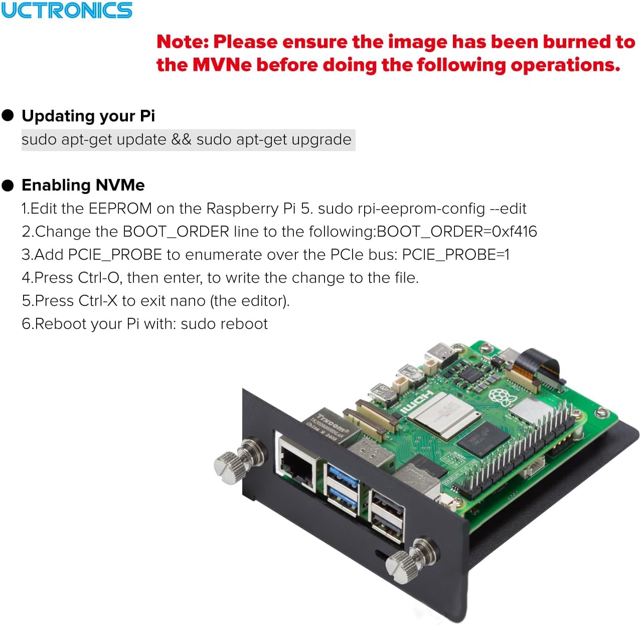 UCTRONICS 1U Carbon Steel Rack Mount for Raspberry Pi 5, 19" Server Rack with 4 PCIe to M.2 NVMe SSD Adapters – Support Up to 4 Pi 5 Units