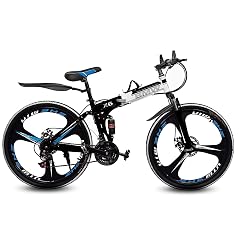 ROAD FASTARS BMV X6 Foldable Cruiser Bicycle | 26-Inch Bike with 21-Speed Gears, Dual Disc Brakes, Hydraulic Suspension & Carbon Steel Frame | Perfect for City & Off-Road Adventures (Black 3 s)