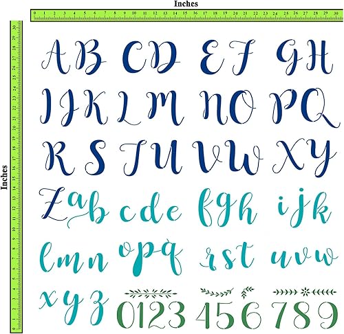 Miniatura 2 de CrafTreat 24 plantillas de caligrafía (7 x 4.5), letras cursivas, plantillas reutilizables para manualidades, ropa, pasteles, pintura en aerosol,