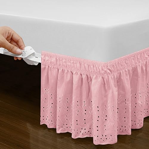 Miniatura 3 de Falda para cama de ojalillo con elástico y volantes