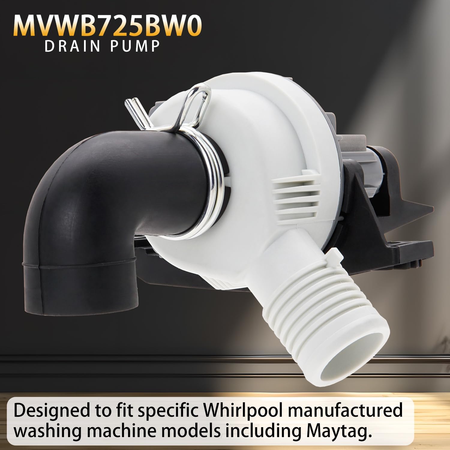 Siwdoy Washer Drain Pump Motor Compatible with Maytag Bravos XL MVWB725BW0 MVWB750YW0 MVWB850YW0 MVWB880BW0 MVWB950YG0 MVWB950YW0 MVWB980BG0 MVWB980BW0
