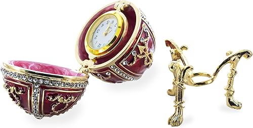 Miniatura 4 de BestPysanky 1895 Rosebud Royal Imperial Huevo de Pascua con reloj sorpresa