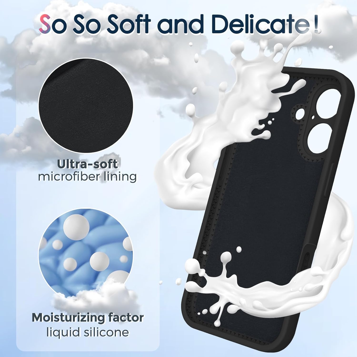 Mag-Ring Designed for iPhone 17 Case, Liquid Silicone [Moisturizing Factor] Extreme Soft Slim Phone Case with Stand [Compatible with MagSafe] for 17 6.3 inch Men Women, Black