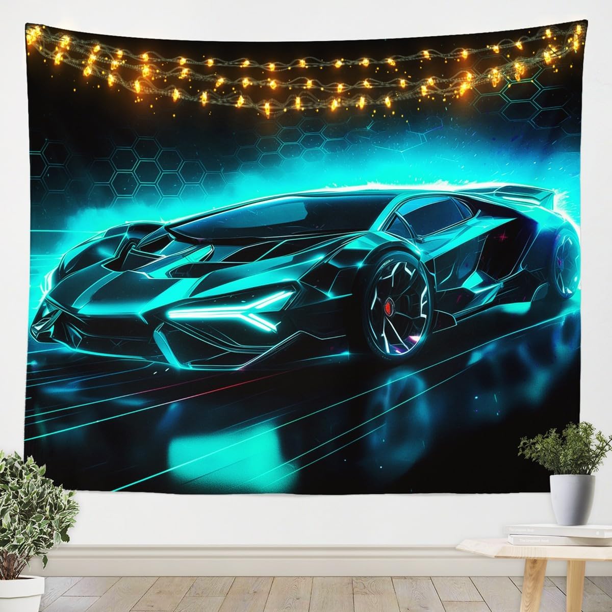 Feelyou Kids Sports Car Wall Tapestry Race Car Tapestry for Kids Teens Boys Girls Extreme Sports Theme Tapestry Wall Hanging Speed Luxury Car Wall Art for Bedroom Living Room 59"x82"