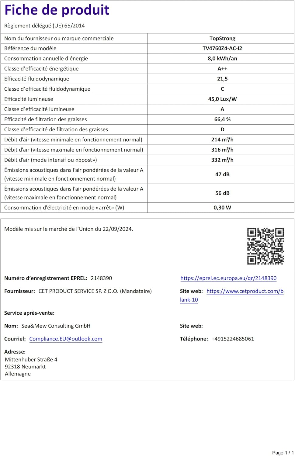 Vista lateral de campana extractora blanca con panel de control simple